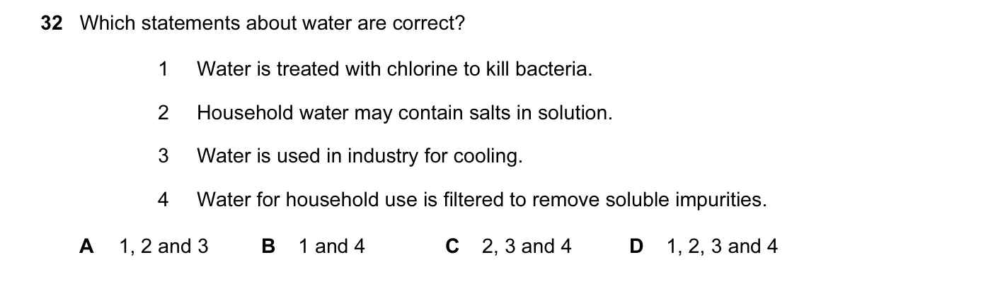 Question 32, June 2010, 0620 Paper 11