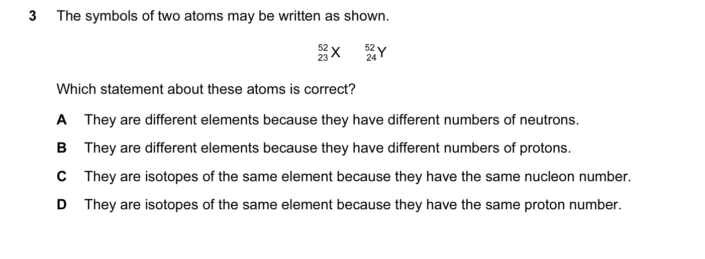 Question 3, June 2010, 0620 Paper 12