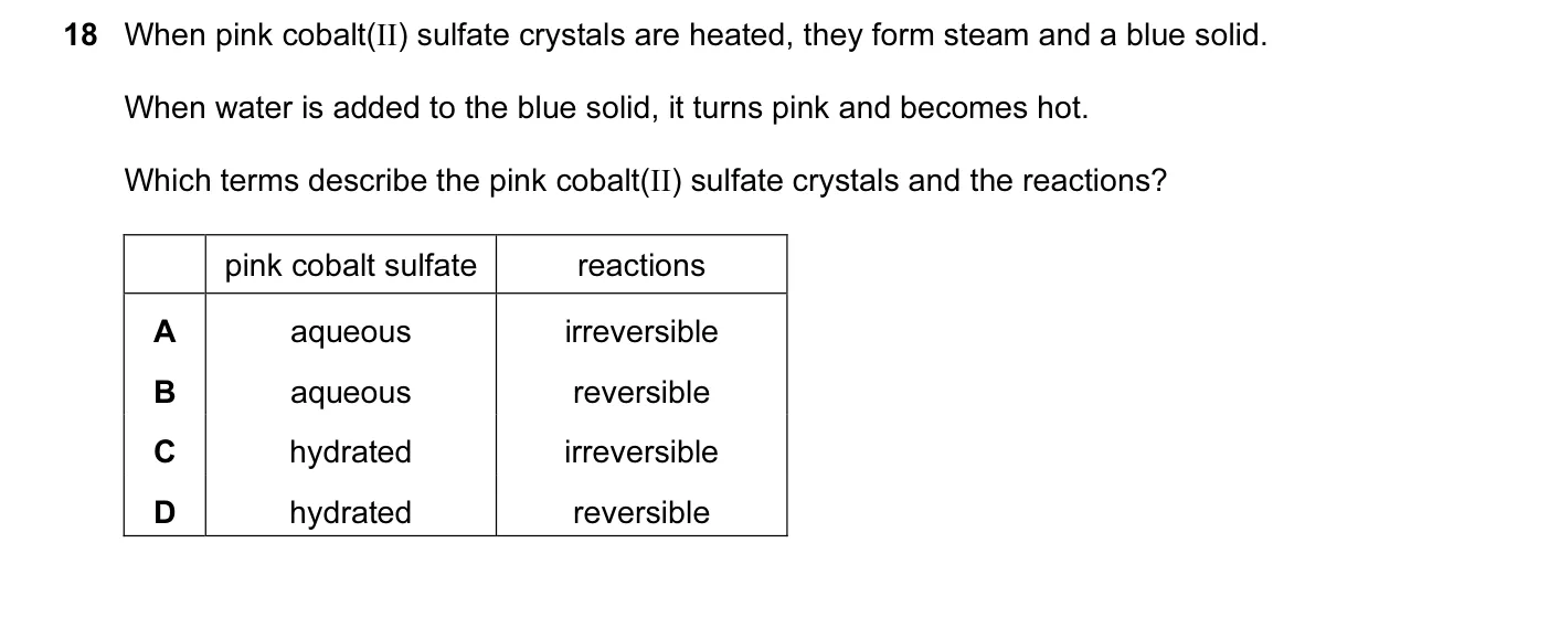 Question 18, June 2010, 0620 Paper 12