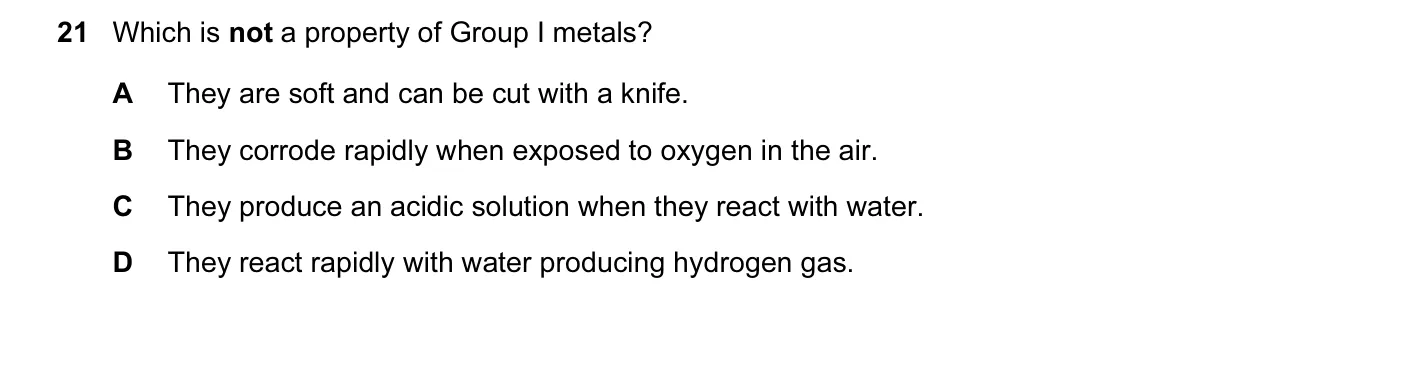 Question 21, June 2010, 0620 Paper 12