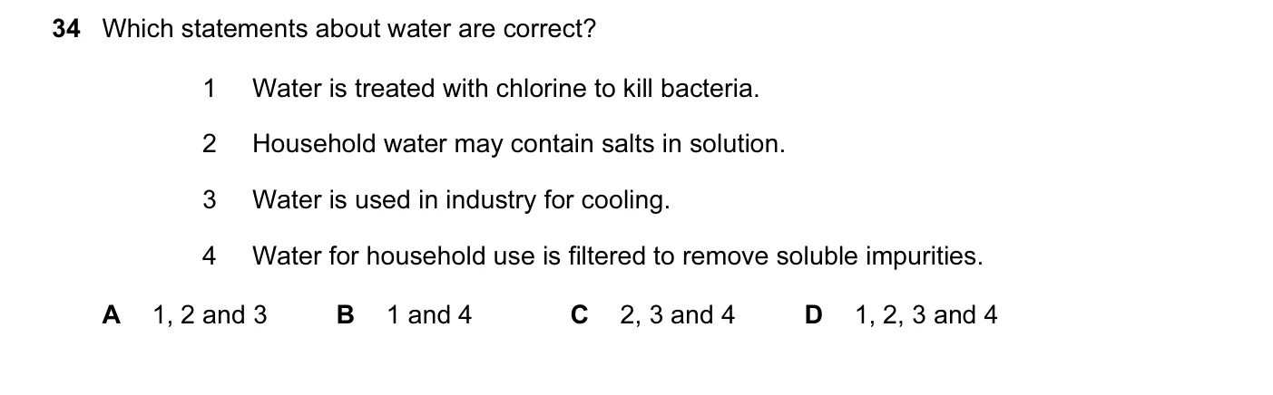 Question 34, June 2010, 0620 Paper 12