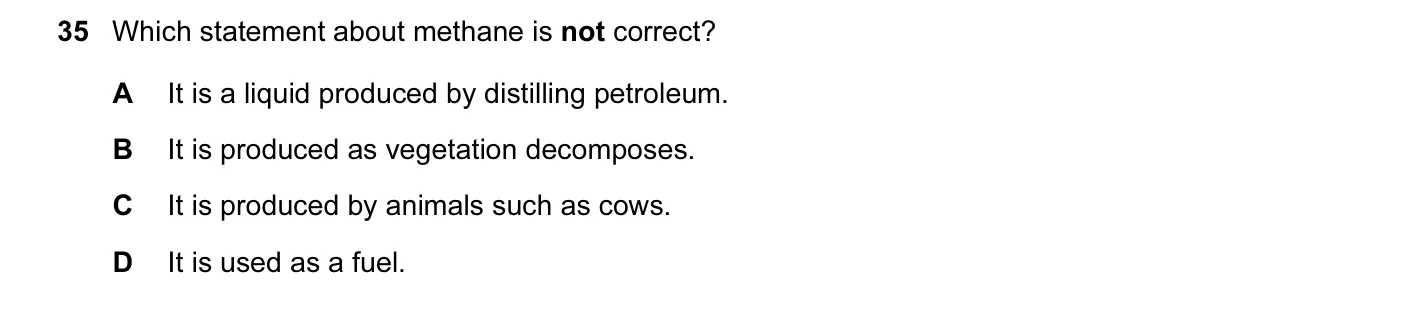 Question 35, June 2010, 0620 Paper 12
