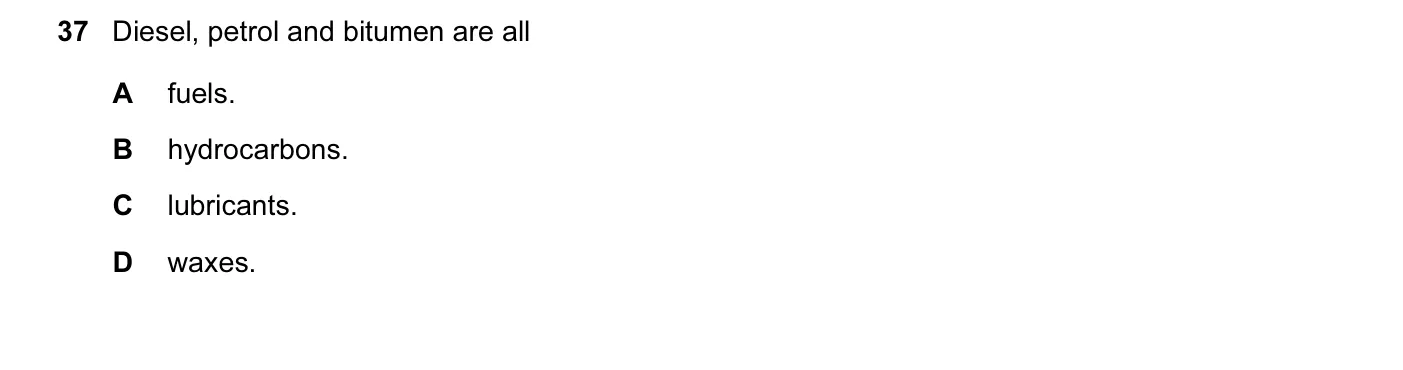 Question 37, June 2010, 0620 Paper 12