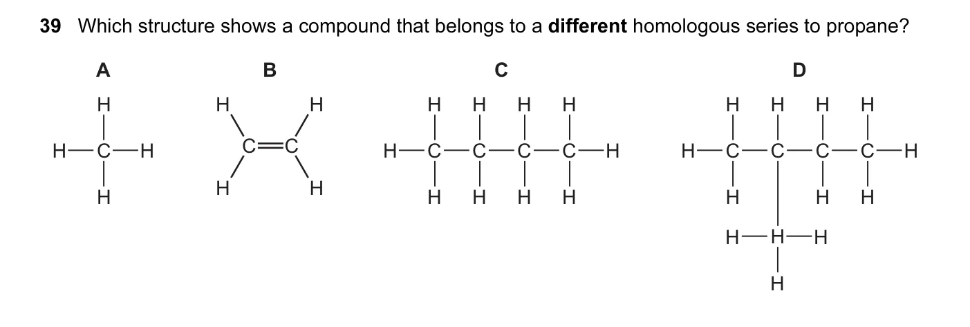 Question 39, June 2010, 0620 Paper 12