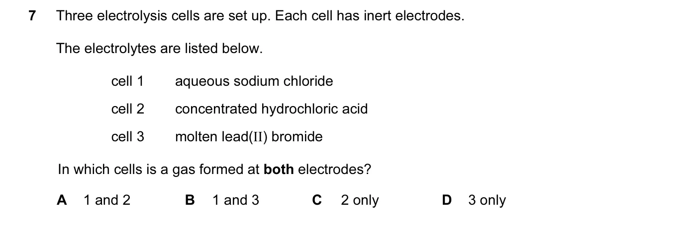Question 7, June 2010, 0620 Paper 13