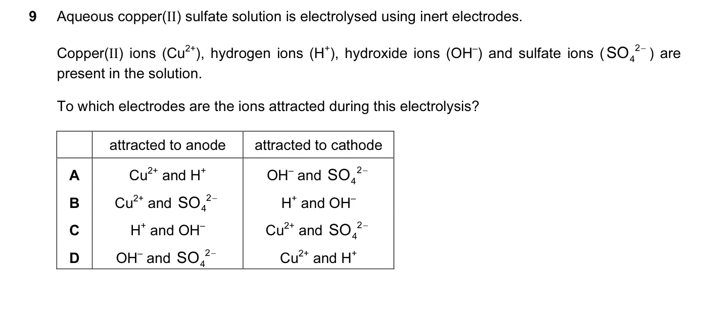 Question 9, June 2010, 0620 Paper 13