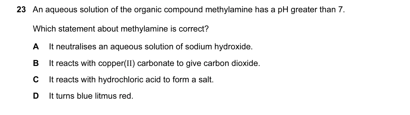 Question 23, June 2010, 0620 Paper 13