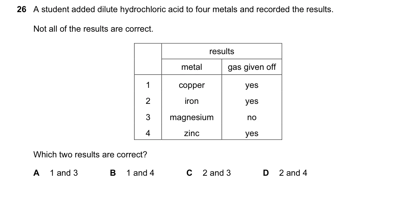 Question 26, June 2010, 0620 Paper 13