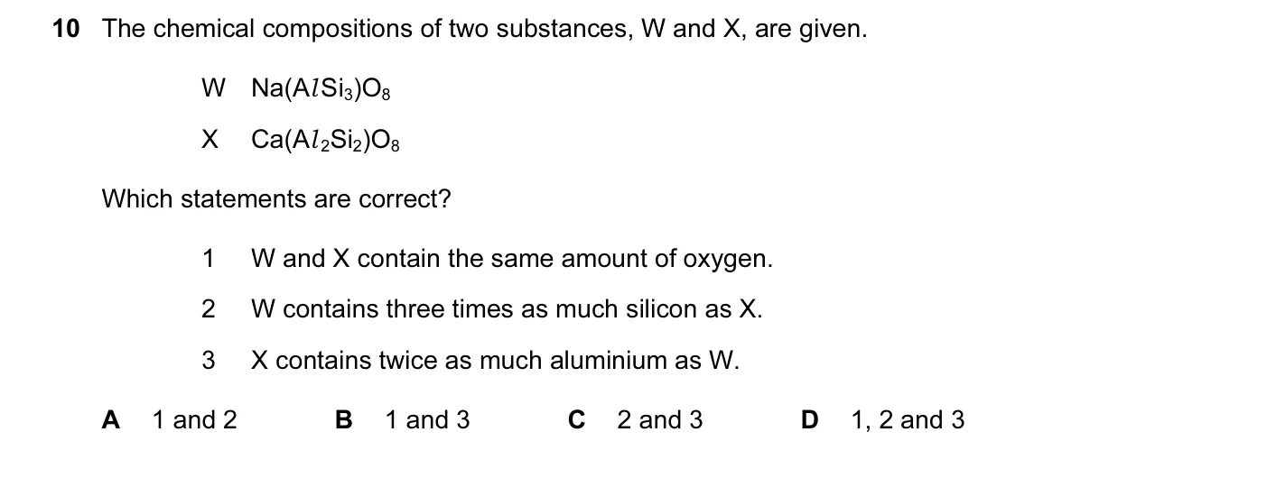 Question 10, November 2010, 0620 Paper 11