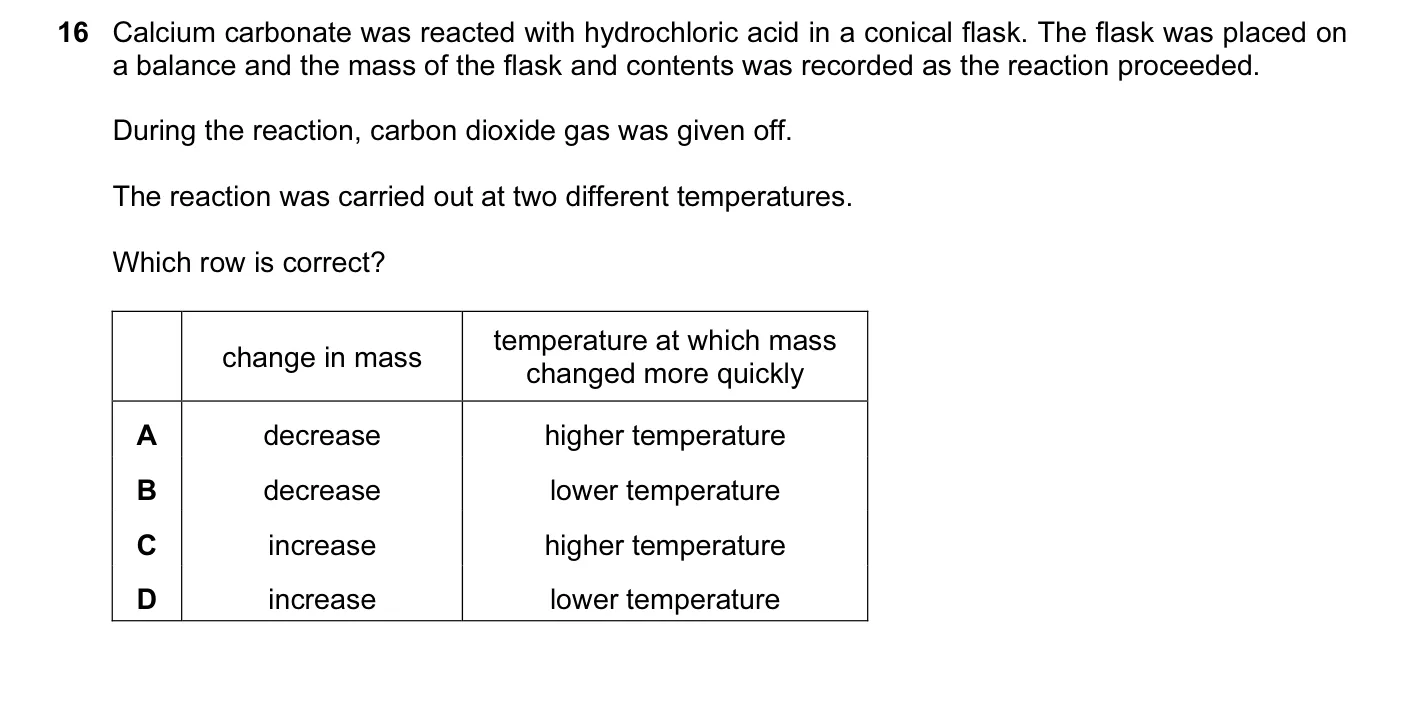 Question 16, November 2010, 0620 Paper 11