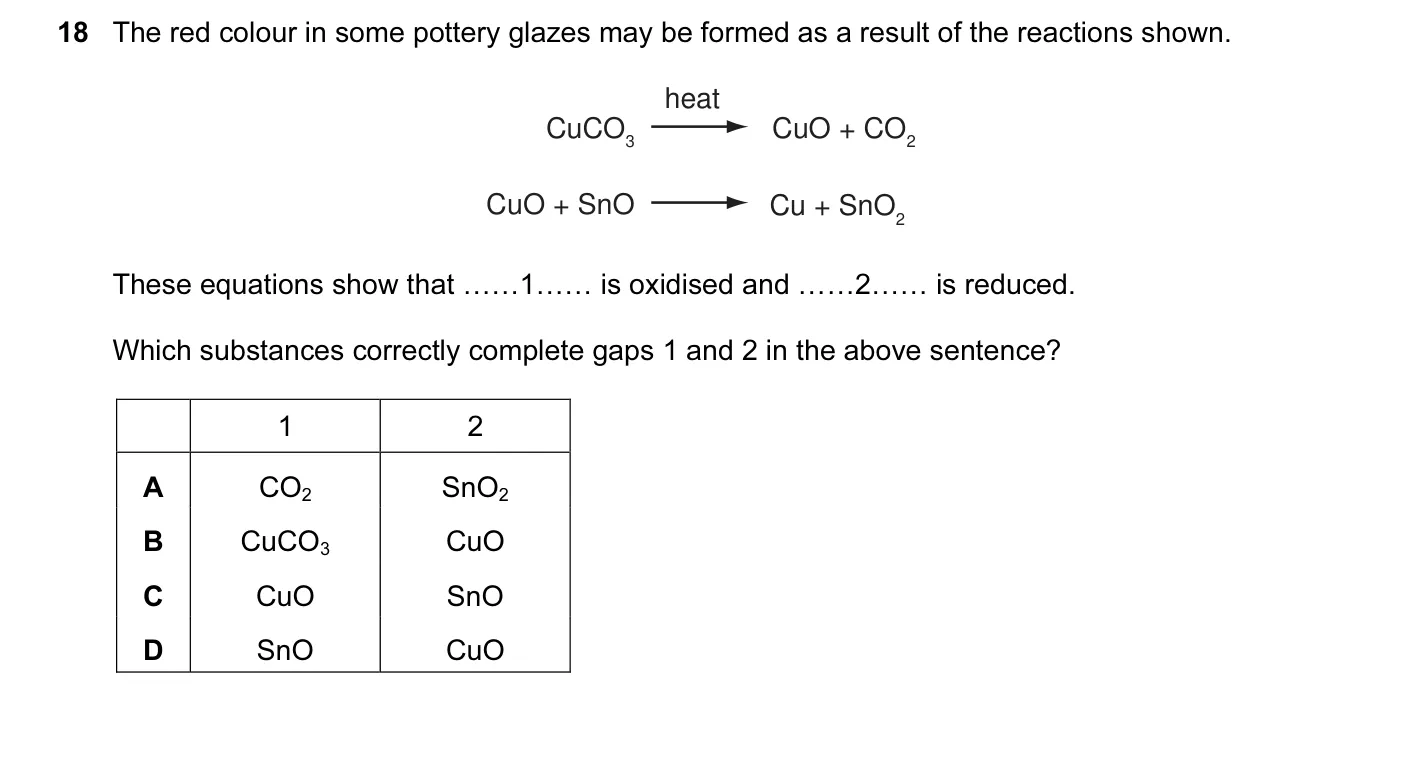 Question 18, November 2010, 0620 Paper 11