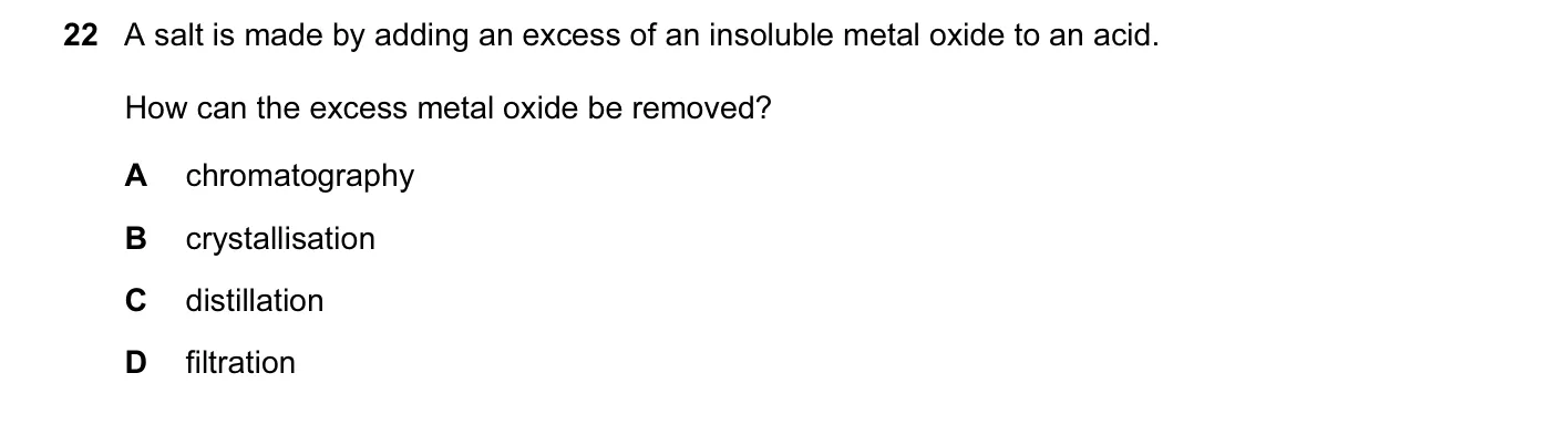 Question 22, November 2010, 0620 Paper 11