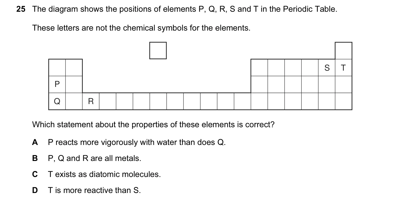 Question 25, November 2010, 0620 Paper 11