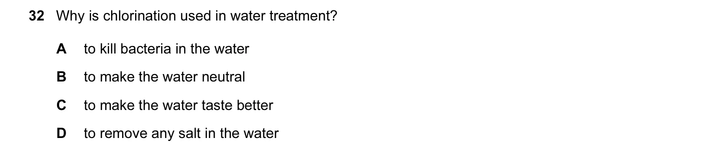 Question 32, November 2010, 0620 Paper 11