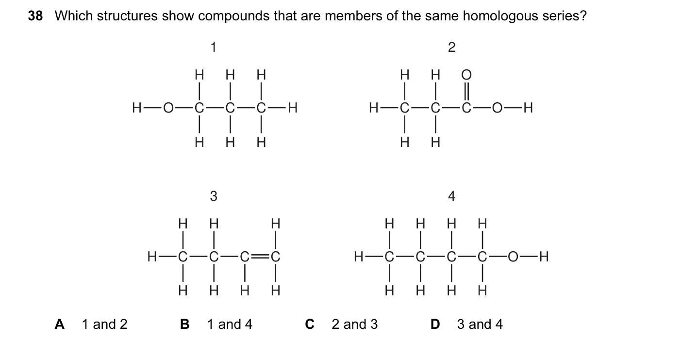 Question 38, November 2010, 0620 Paper 11