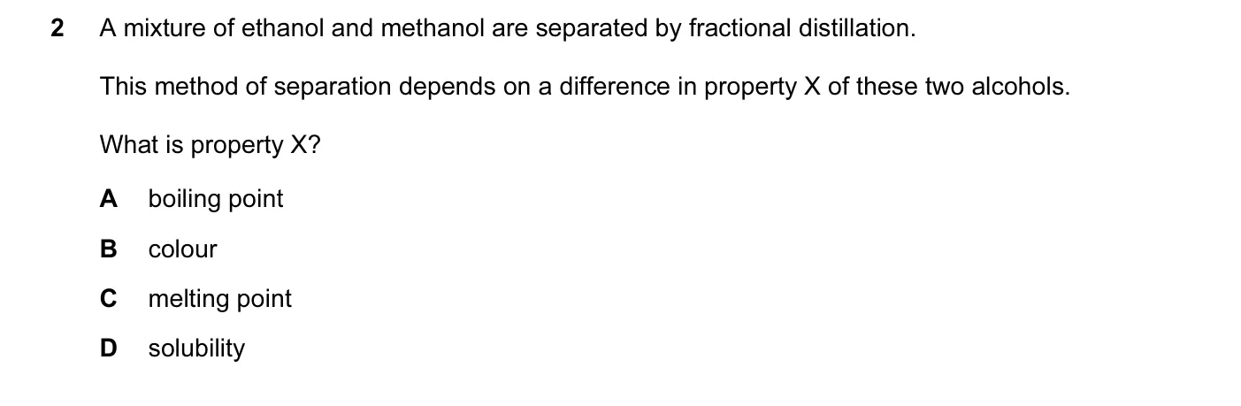 Question 2, November 2010, 0620 Paper 12