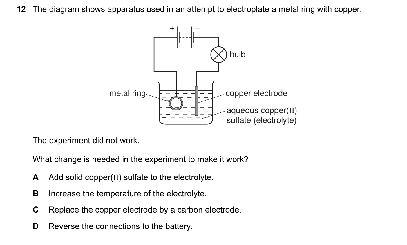 Question 12, November 2010, 0620 Paper 12