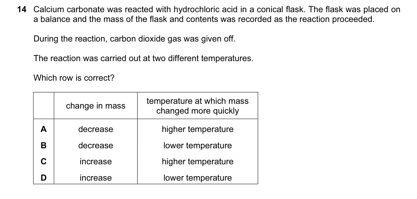 Question 14, November 2010, 0620 Paper 12