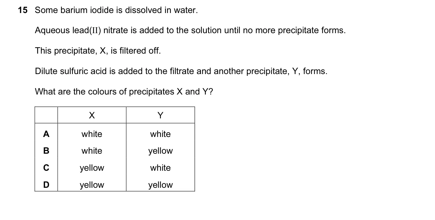 Question 15, November 2010, 0620 Paper 12