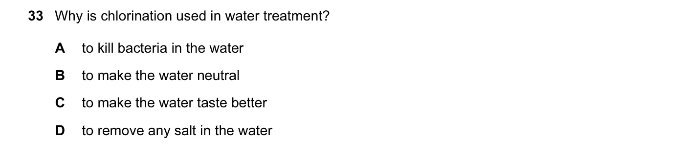 Question 33, November 2010, 0620 Paper 12