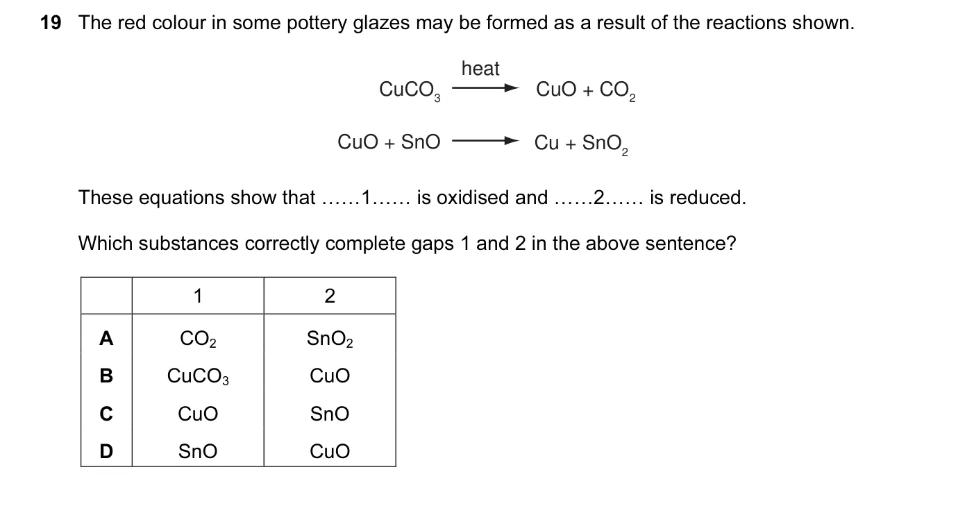 Question 19, November 2010, 0620 Paper 13