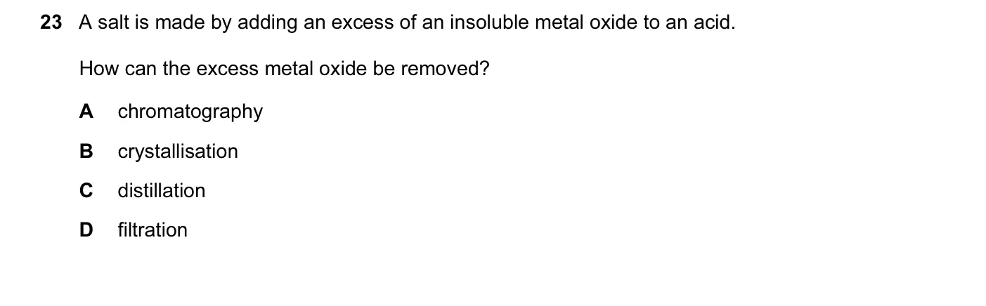 Question 23, November 2010, 0620 Paper 13