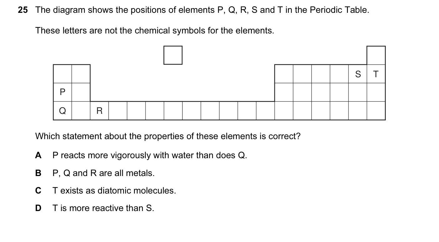 Question 25, November 2010, 0620 Paper 13