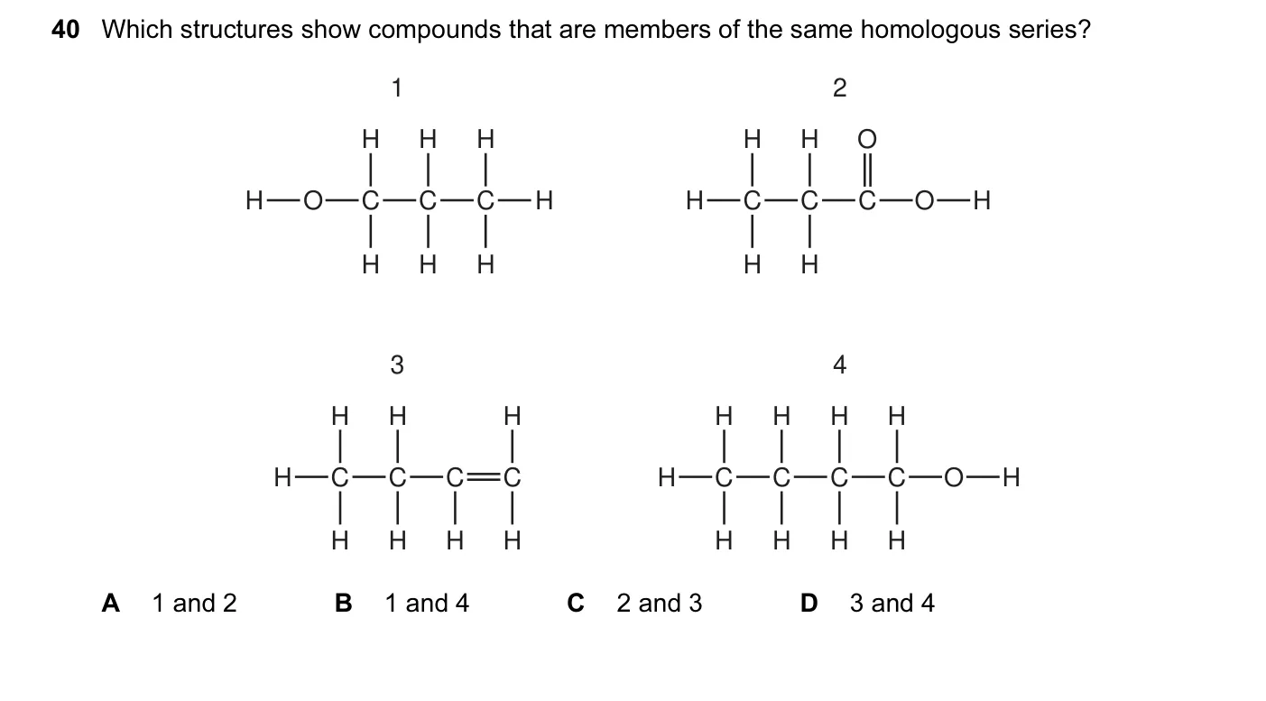 Question 40, November 2010, 0620 Paper 13