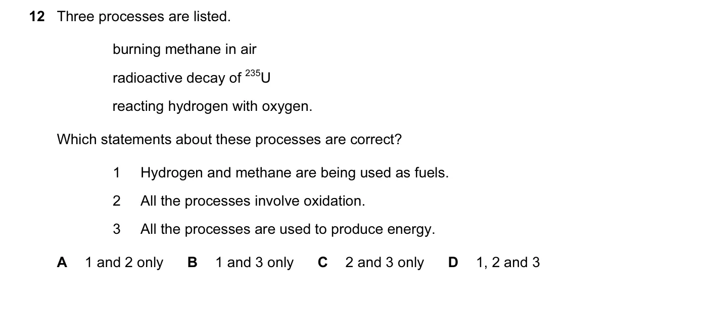 Question 12, June 2011, 0620 Paper 11