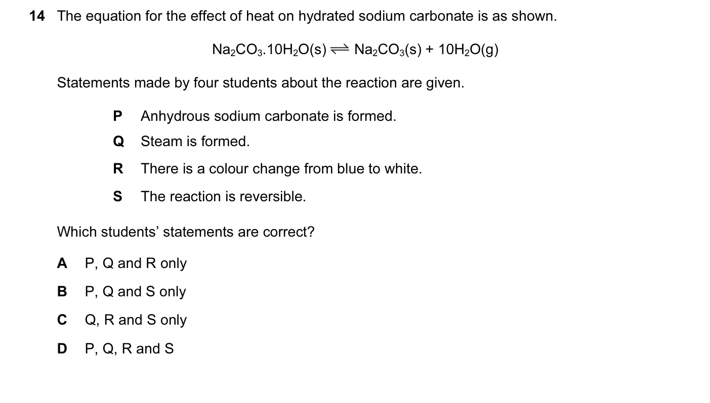 Question 14, June 2011, 0620 Paper 11