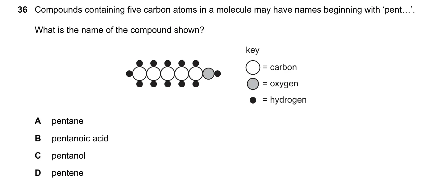 Question 36, June 2011, 0620 Paper 11