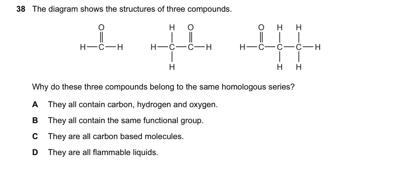 Question 38, June 2011, 0620 Paper 11