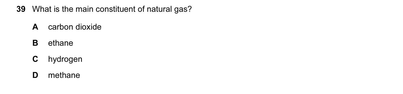 Question 39, June 2011, 0620 Paper 11