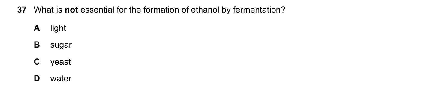 Question 37, June 2011, 0620 Paper 12