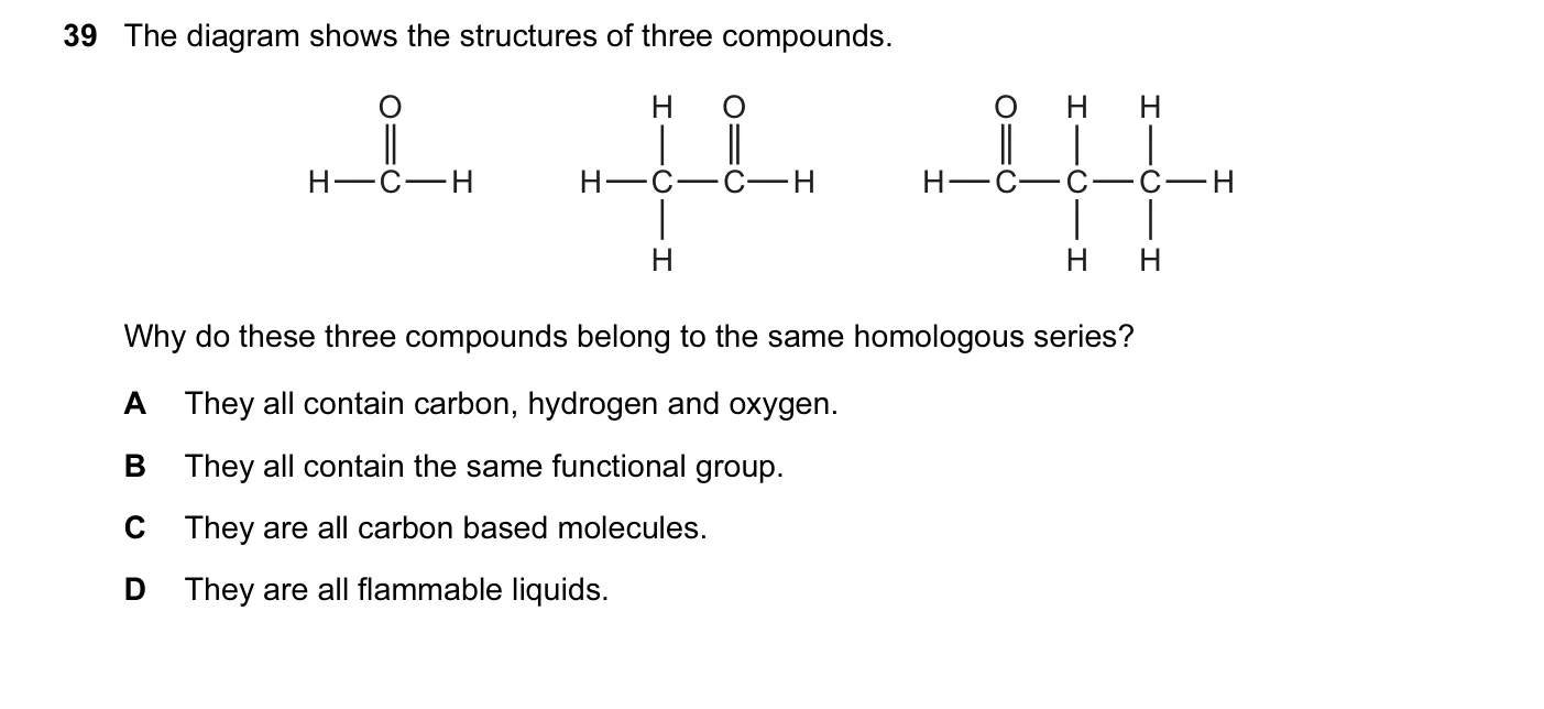 Question 39, June 2011, 0620 Paper 12