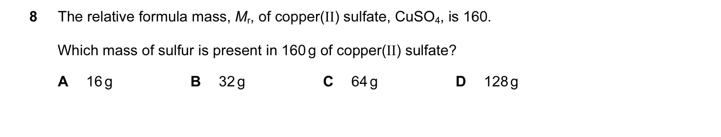 Question 8, November 2011, 0620 Paper 11