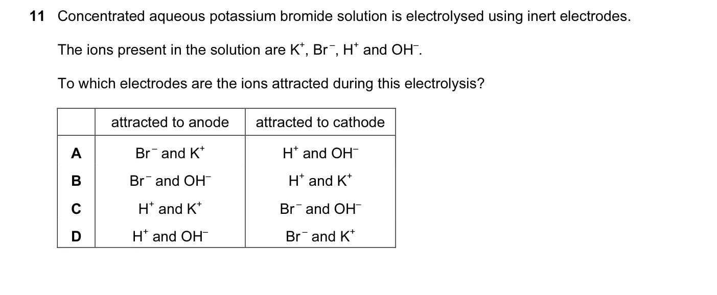 Question 11, November 2011, 0620 Paper 11