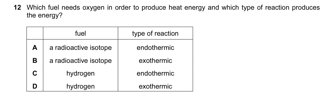 Question 12, November 2011, 0620 Paper 11