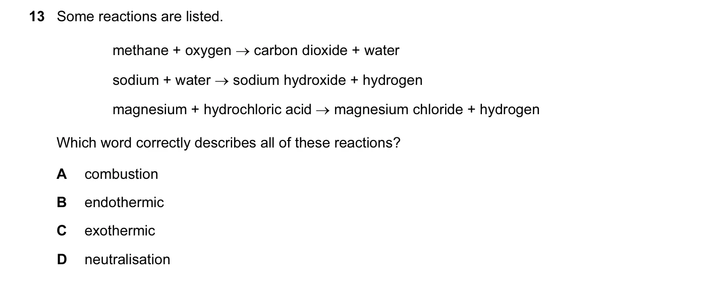 Question 13, November 2011, 0620 Paper 11