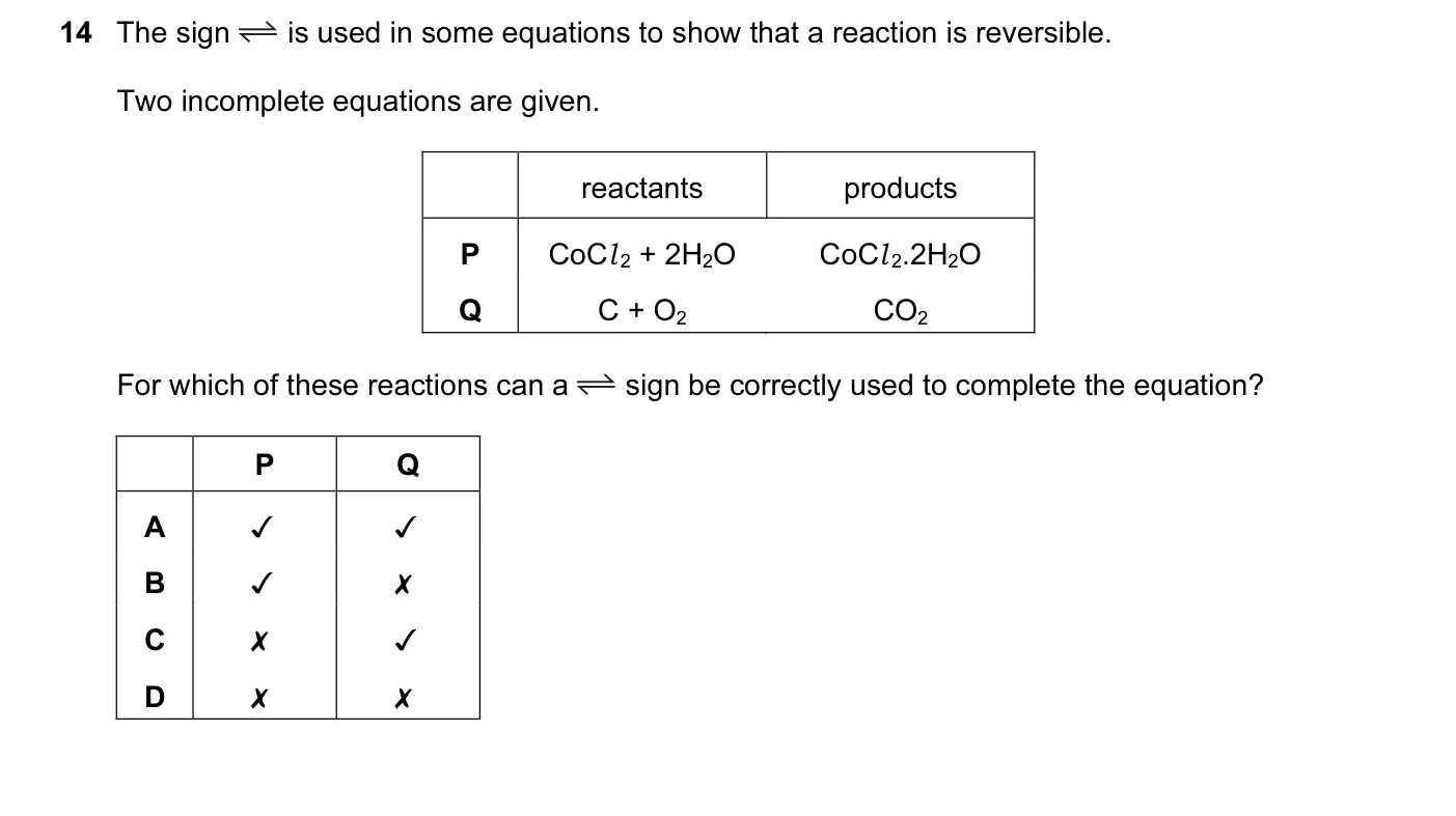 Question 14, November 2011, 0620 Paper 11