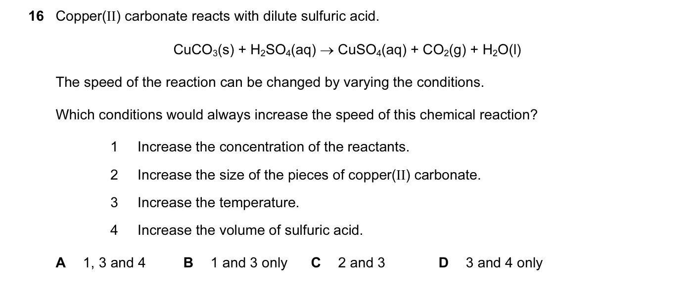 Question 16, November 2011, 0620 Paper 11