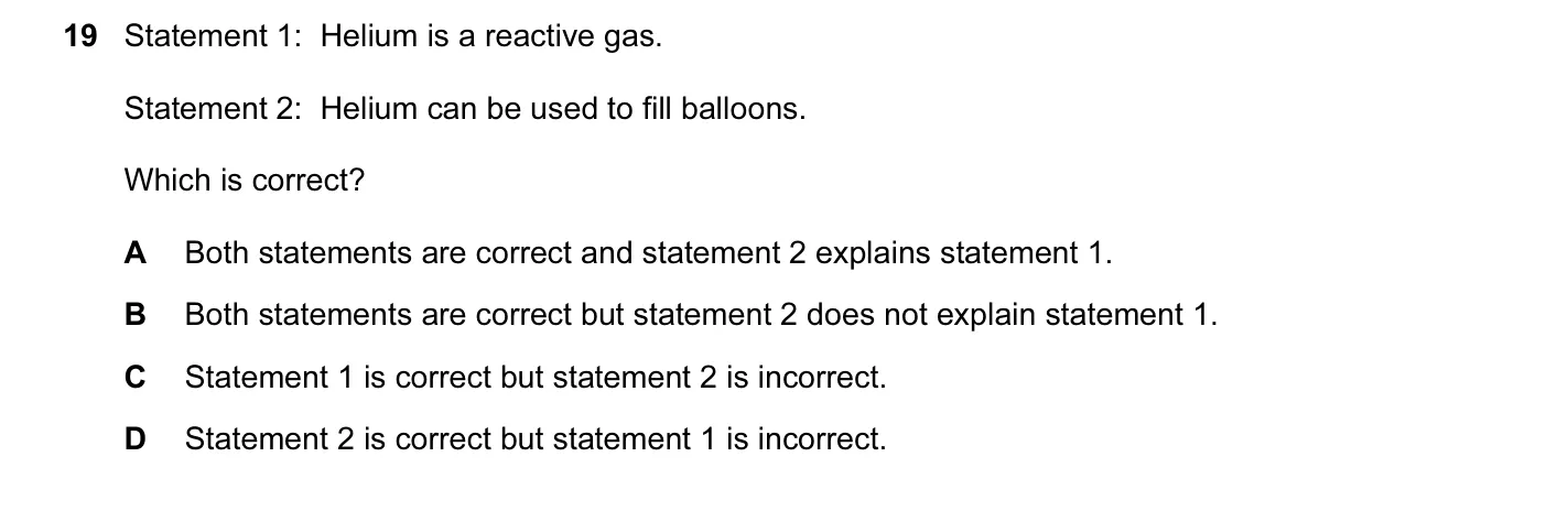 Question 19, November 2011, 0620 Paper 12