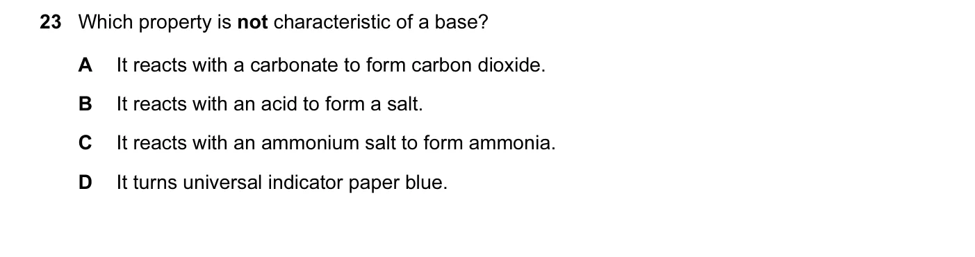 Question 23, November 2011, 0620 Paper 12