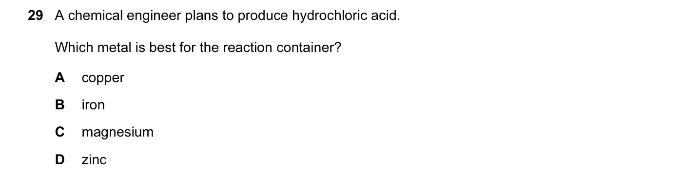 Question 29, November 2011, 0620 Paper 12
