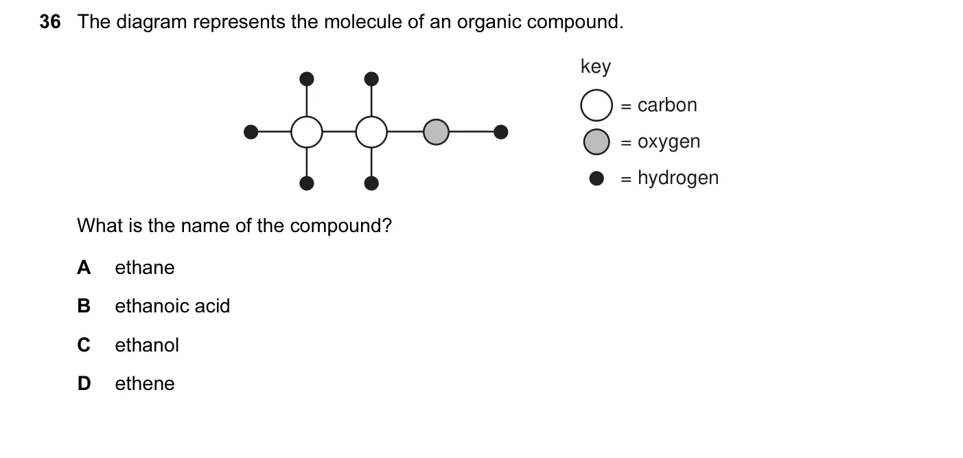 Question 36, November 2011, 0620 Paper 12