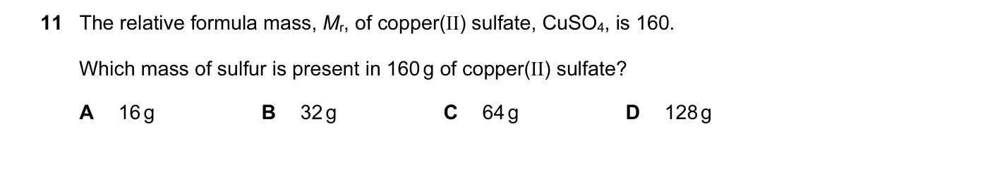 Question 11, November 2011, 0620 Paper 13