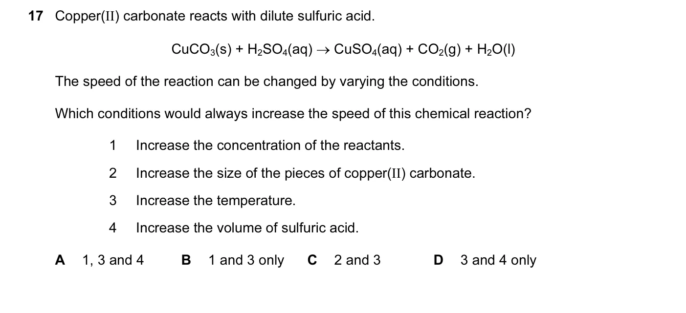 Question 17, November 2011, 0620 Paper 13