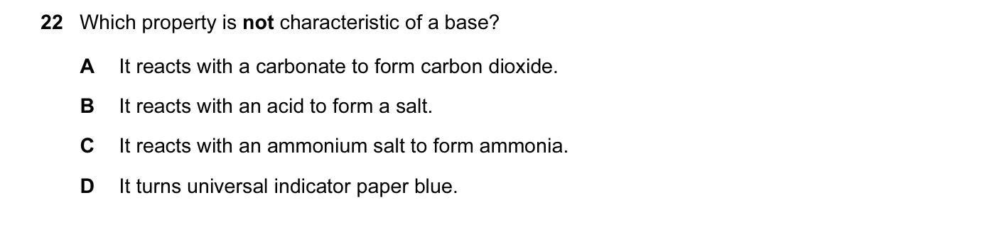 Question 22, November 2011, 0620 Paper 13