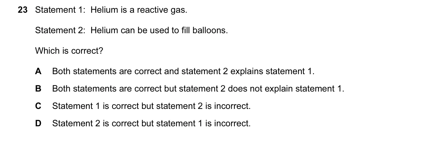Question 23, November 2011, 0620 Paper 13