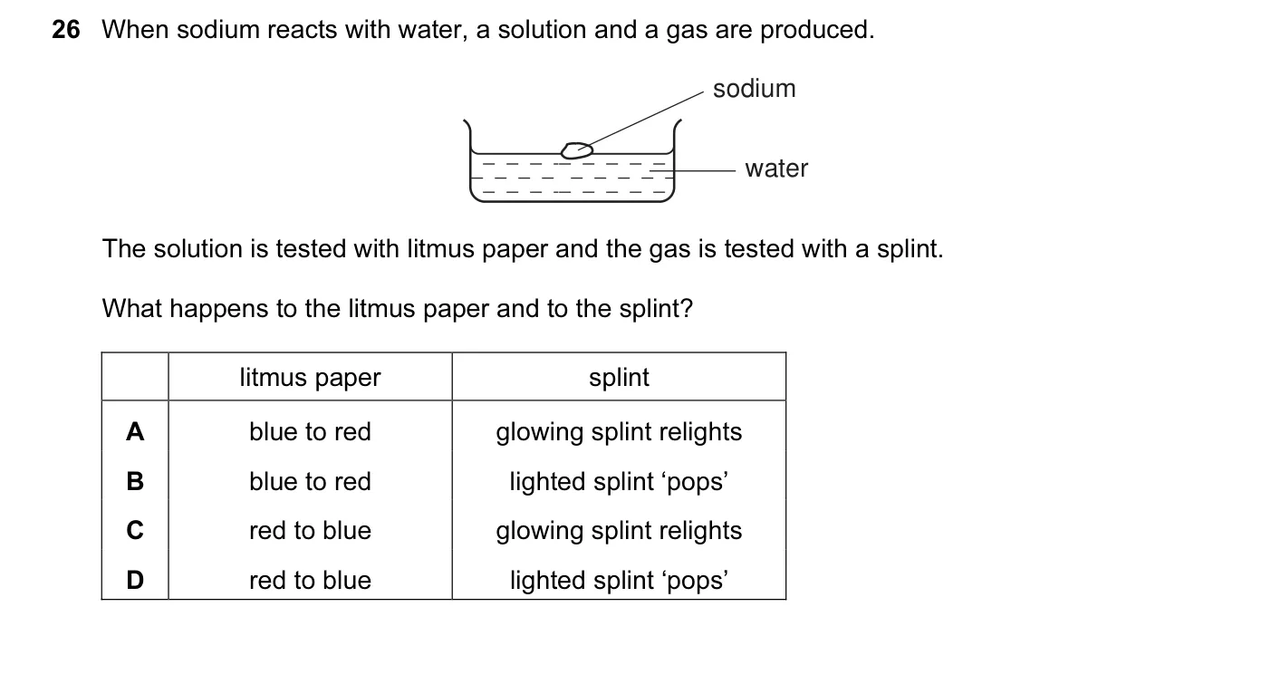 Question 26, November 2011, 0620 Paper 13